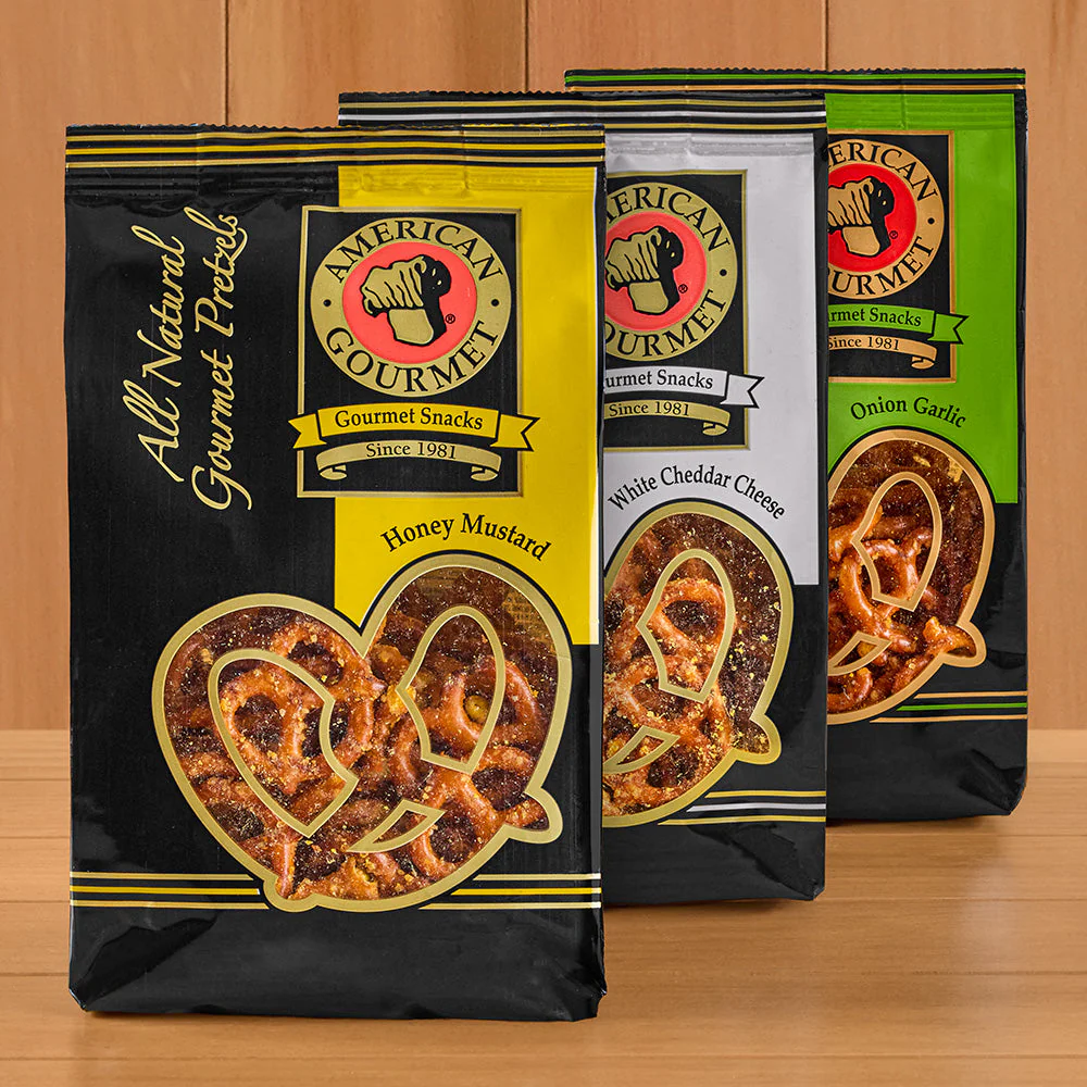 American Gourmet Mini Twist Pretzels, White Cheddar Cheese - Image 2