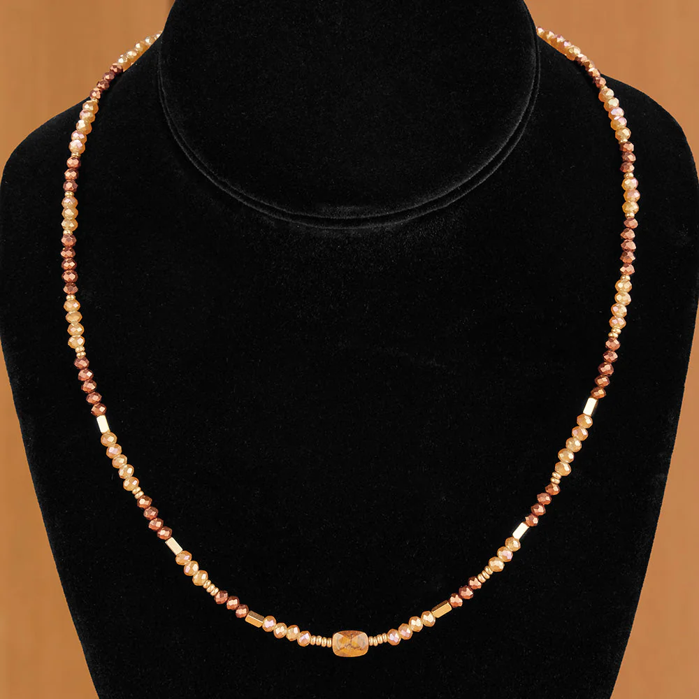 Anartxy Ulla Beaded Necklace, Bronze - Image 3