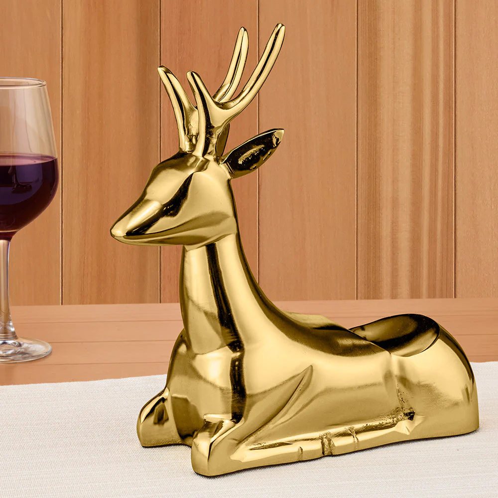 Be Home Brass Reindeer Wine Bottle Holder - Image 2