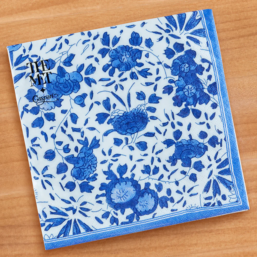 Caspari Paper Napkins & Guest Towels, Delft Blue - Image 2