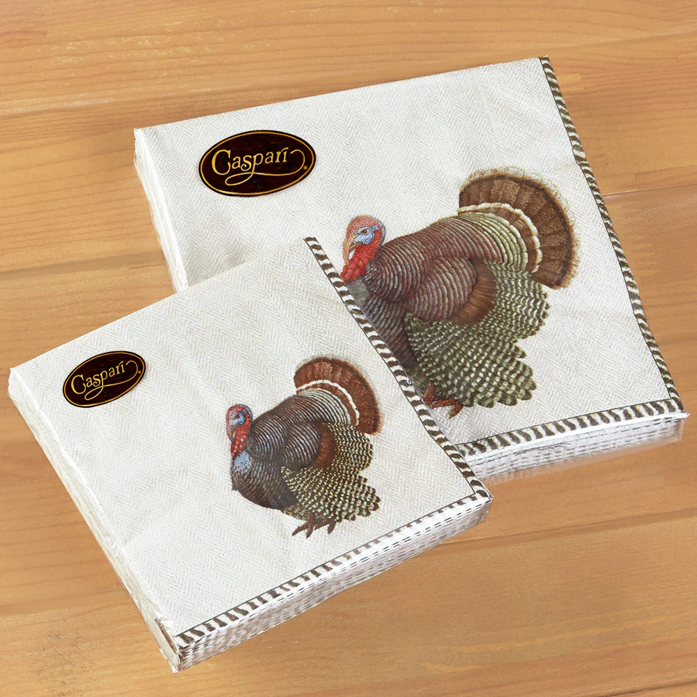 Caspari Paper Napkins - Thomas T. Byrd Turkey - Image 3