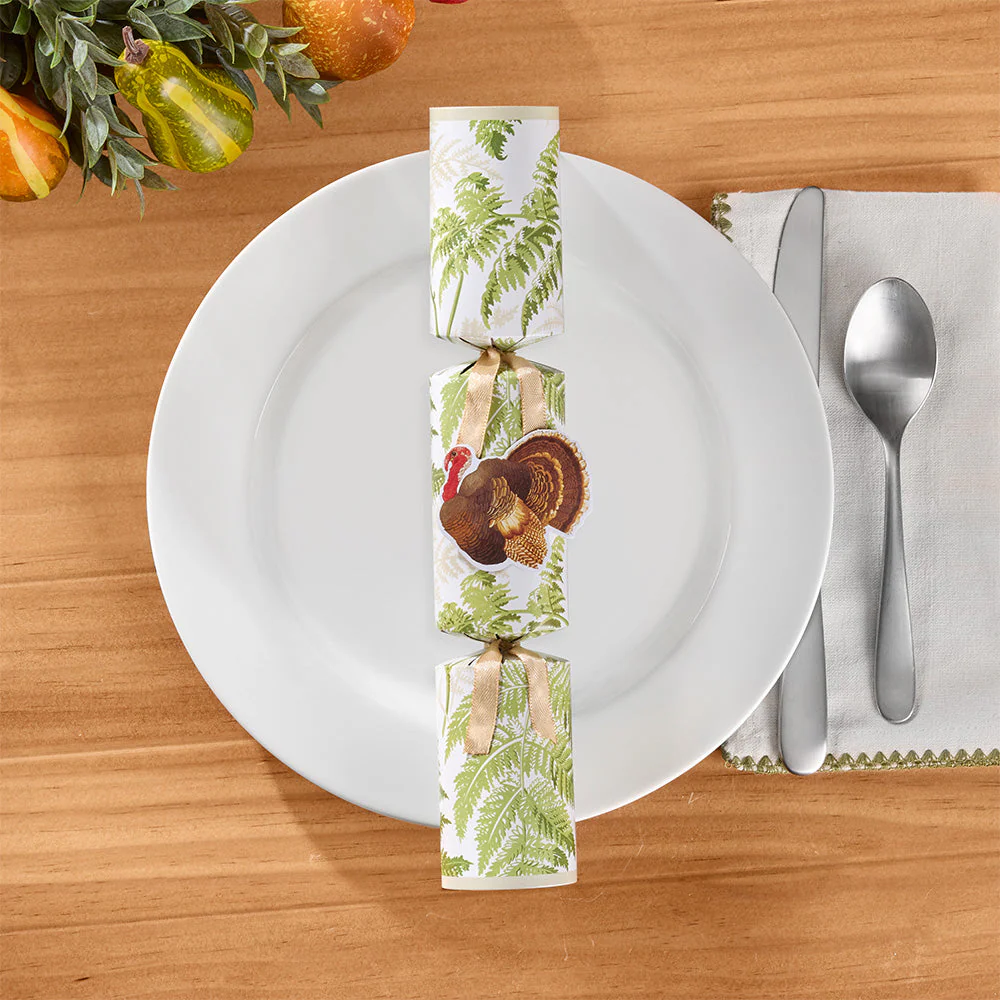 Caspari Party Crackers, Turkey Among Ferns