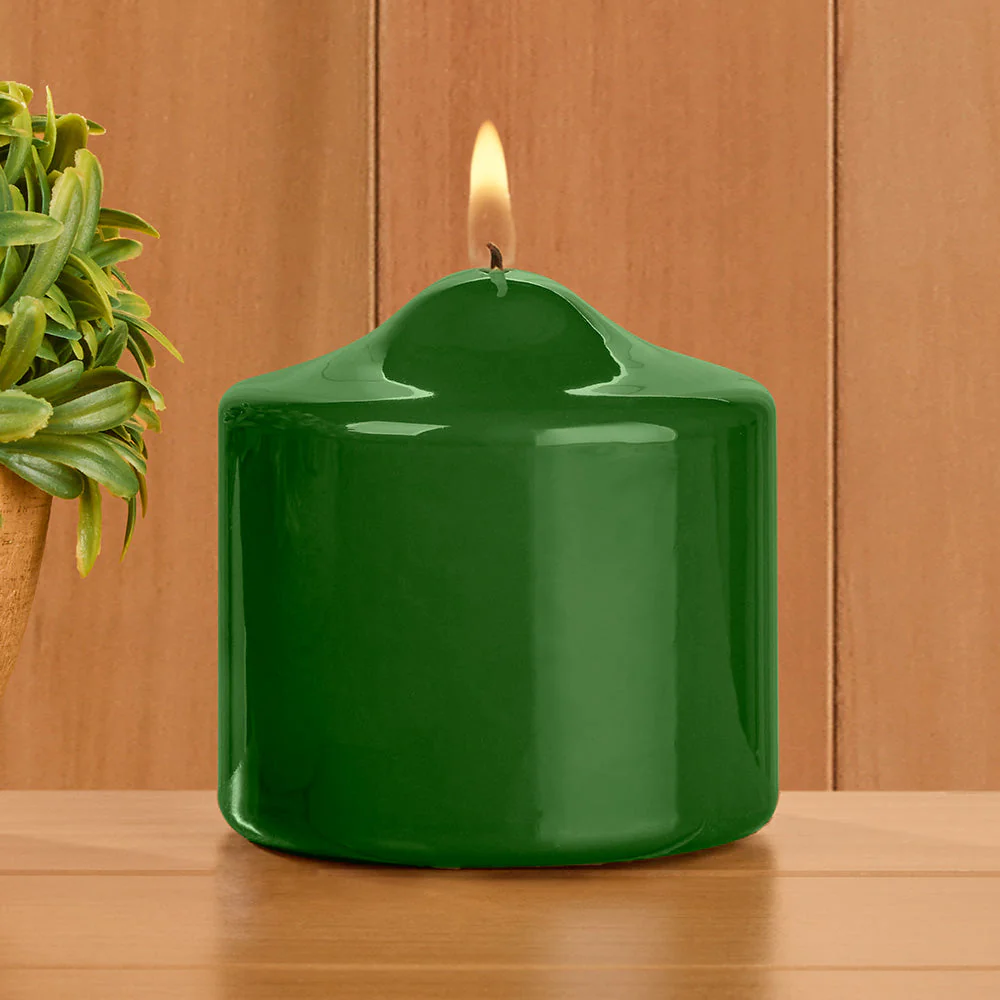 Ceralacca Lacquer Pillar Candles, Olive Green - Image 2