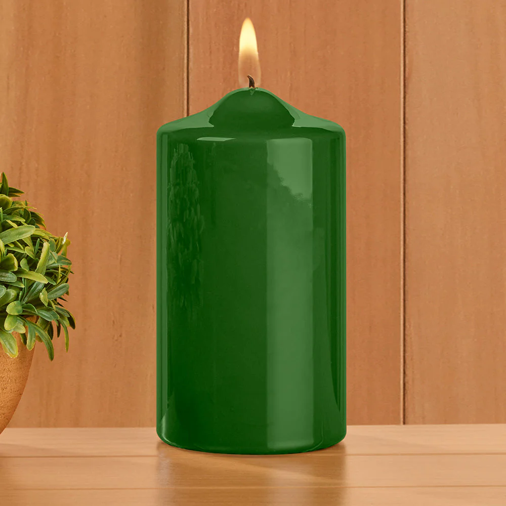 Ceralacca Lacquer Pillar Candles, Olive Green - Image 3