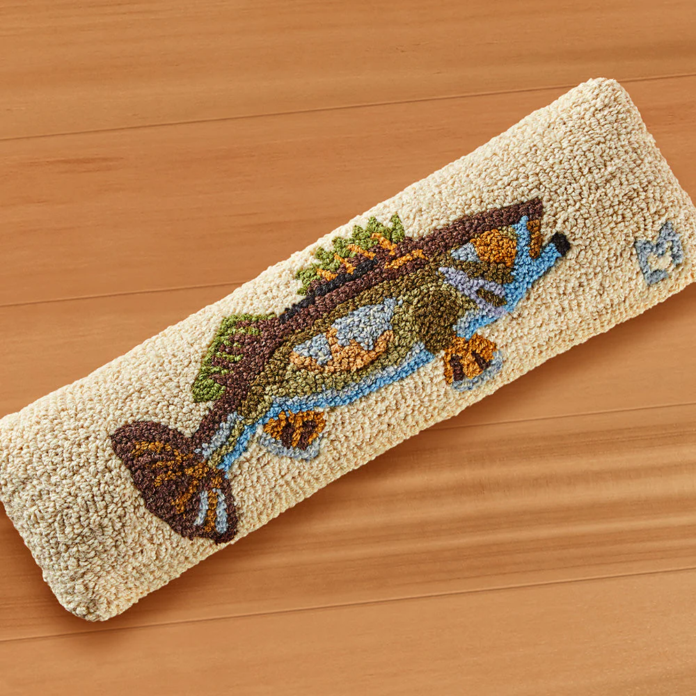 Chandler 4 Corners 24" x 8" Hooked Pillow, Walleye