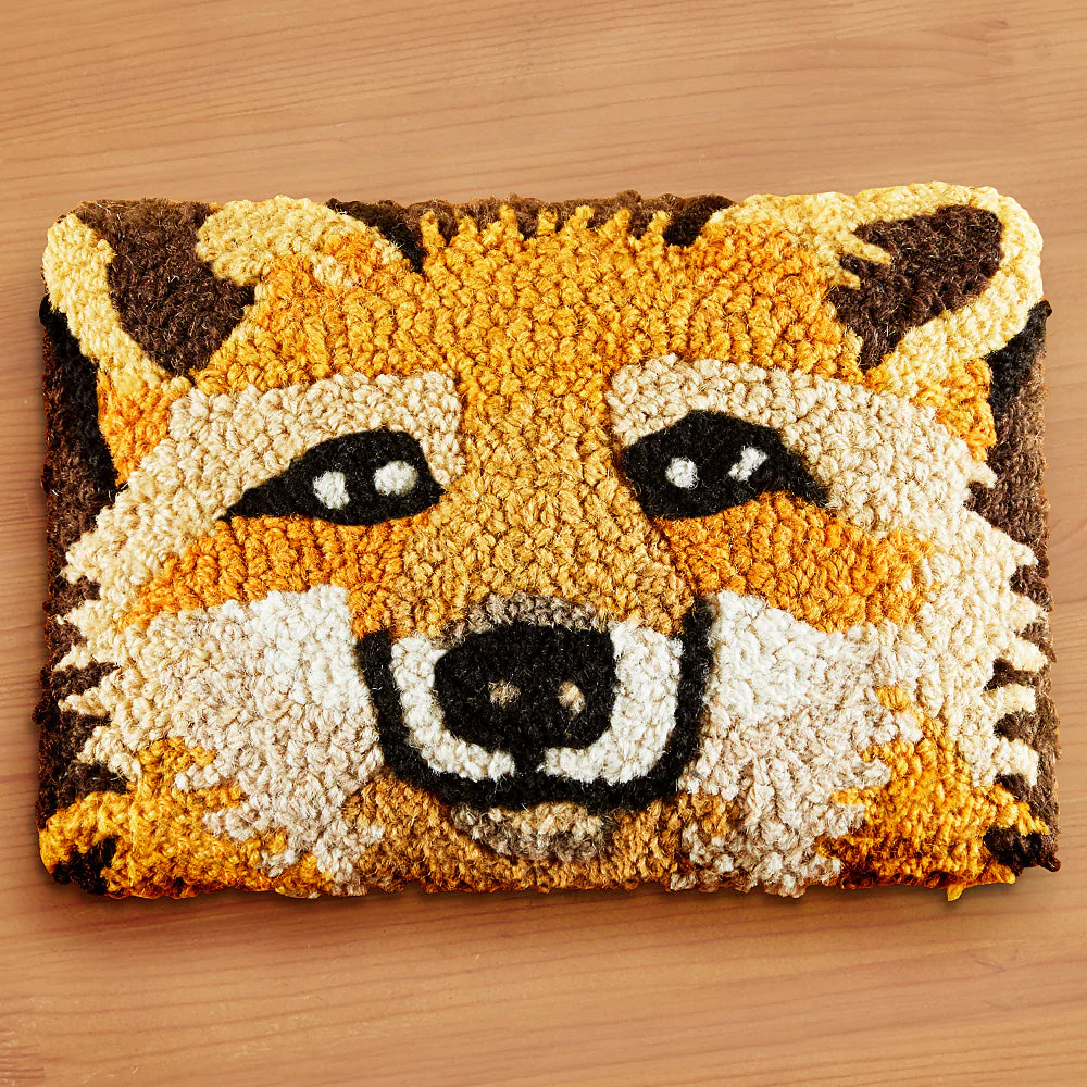 Chandler 4 Corners 8" x 12" Hooked Pillow, Fox