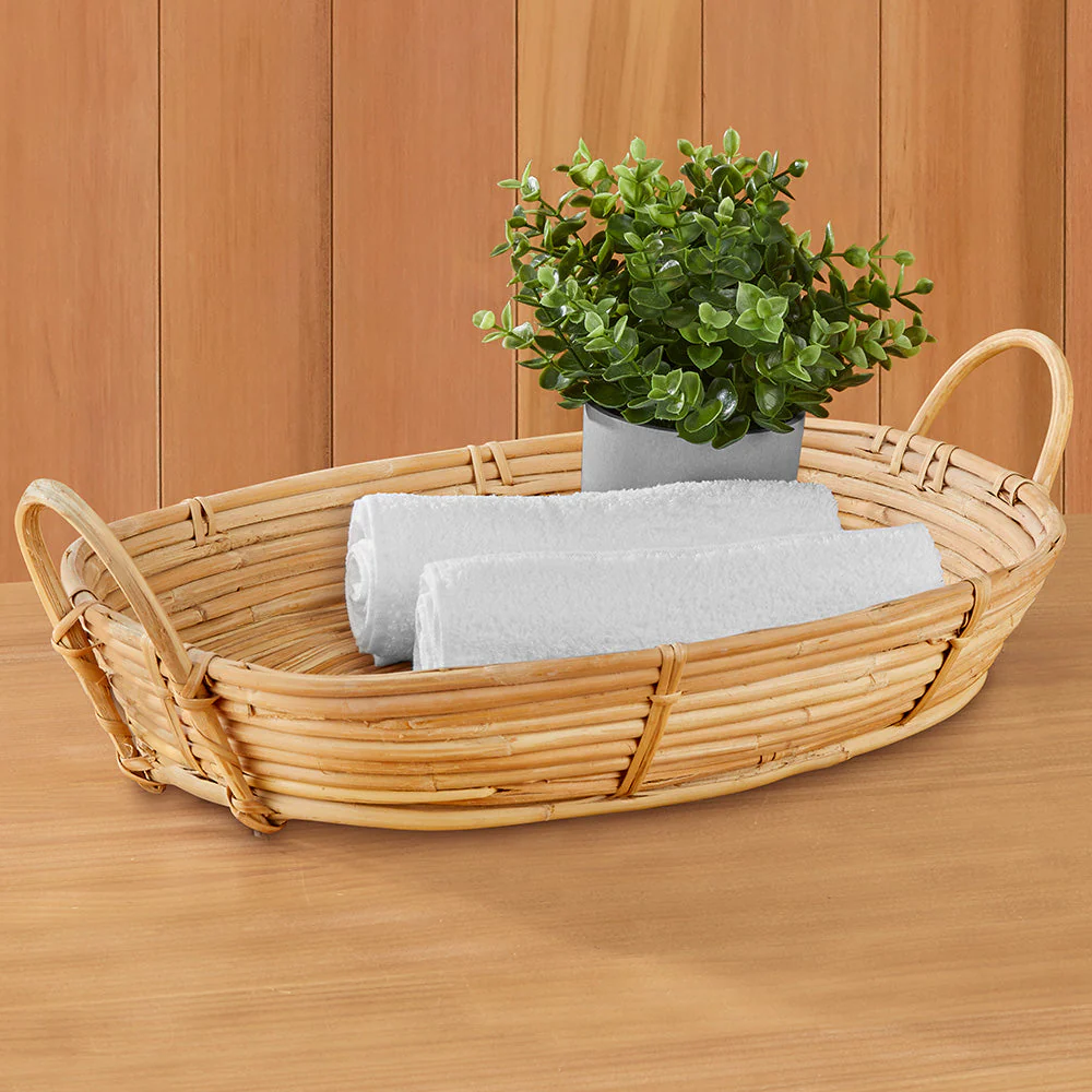 Coastal Woven Rattan Trays