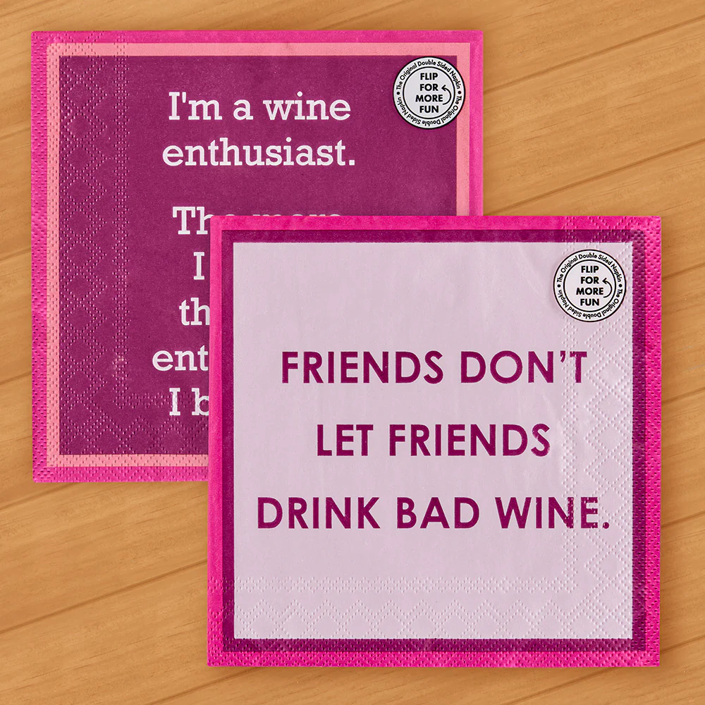 Drinks on Me Paper Cocktail Napkins, Wine Enthusiast