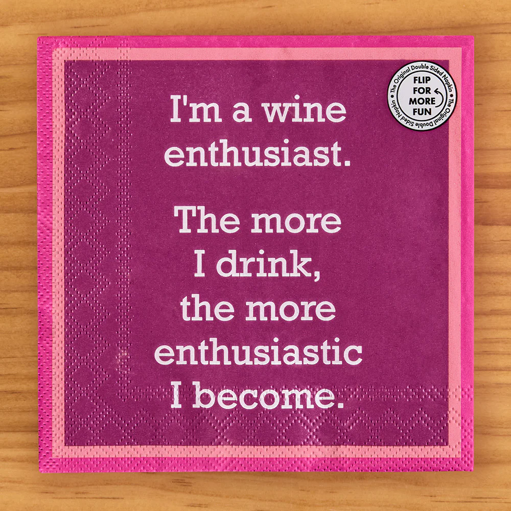 Drinks on Me Paper Cocktail Napkins, Wine Enthusiast - Image 2