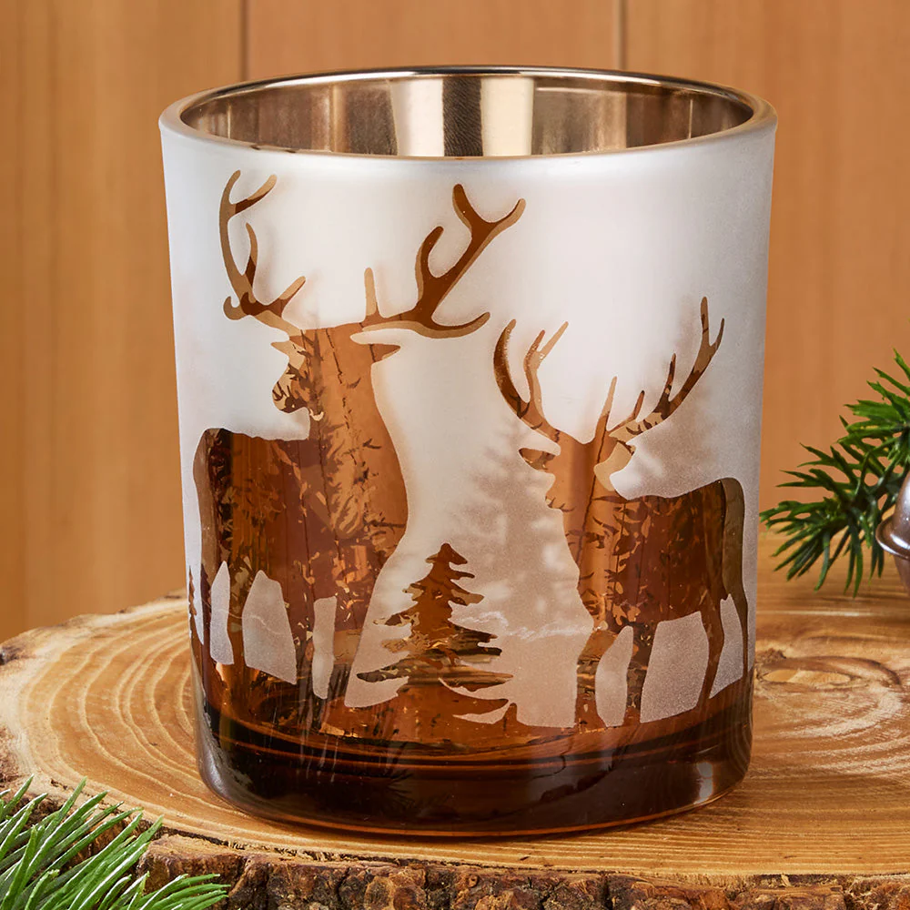 Enchanted Timberline Etched Glass Candleholder Vase - Image 3