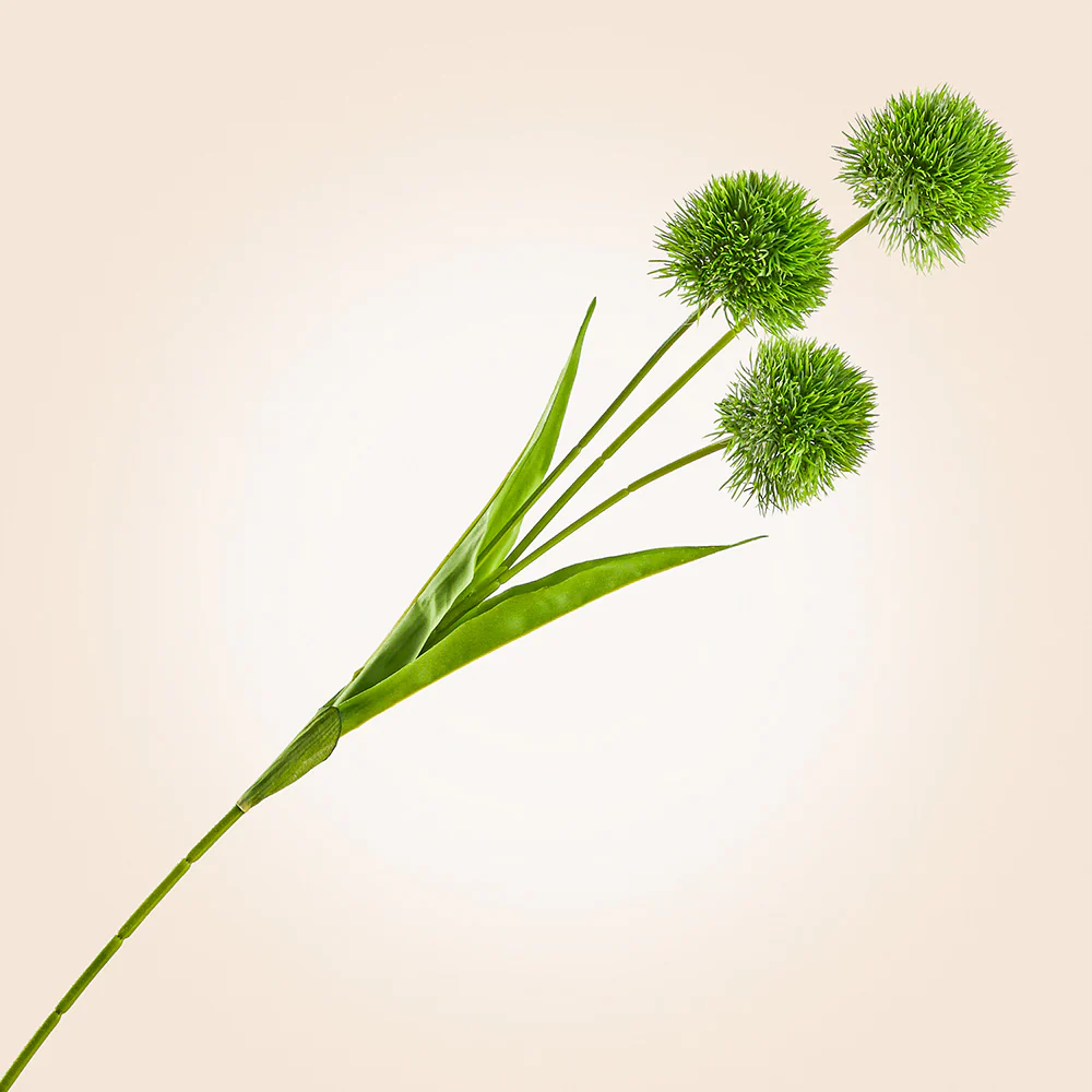 Faux Green Ball Flower Stem, 26" - Image 2