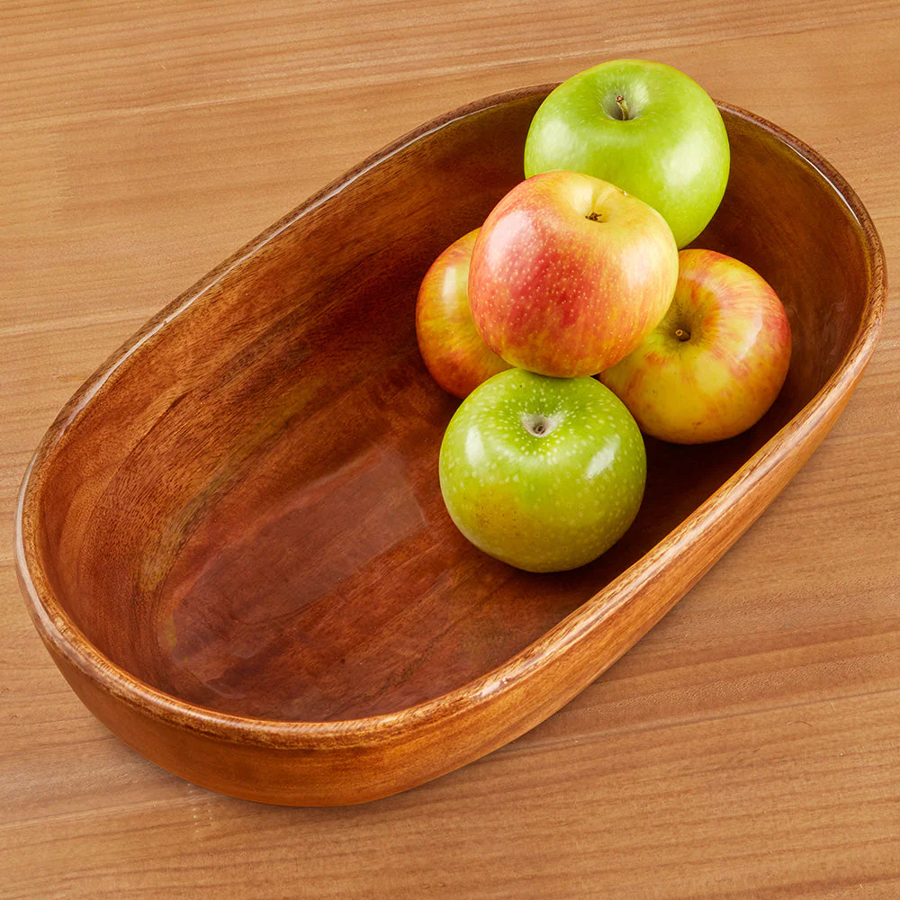 Gabonese Enameled Mango Wood Serving Bowl - Image 4