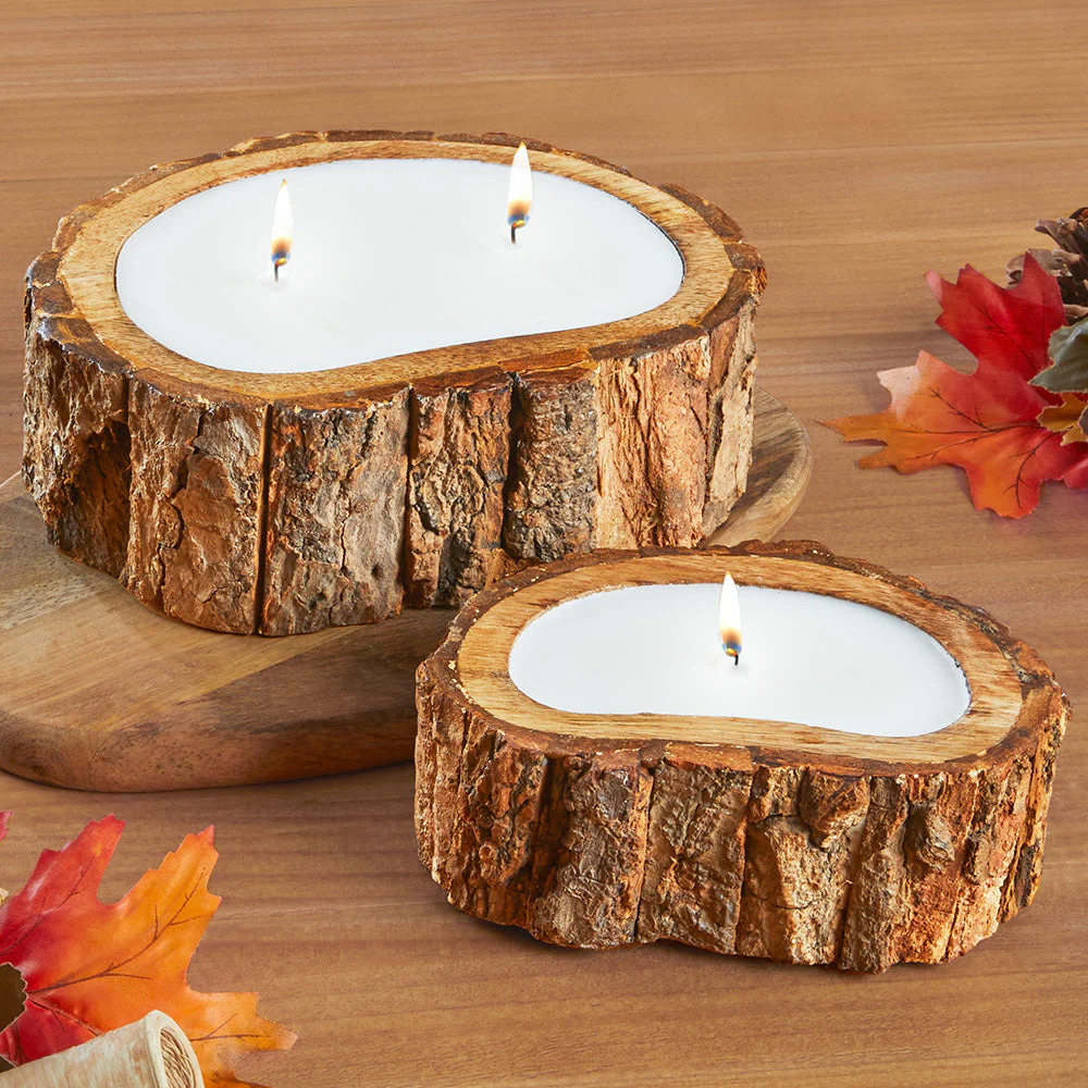 Himalayan Trading Post Irregular Tree Bark Candle