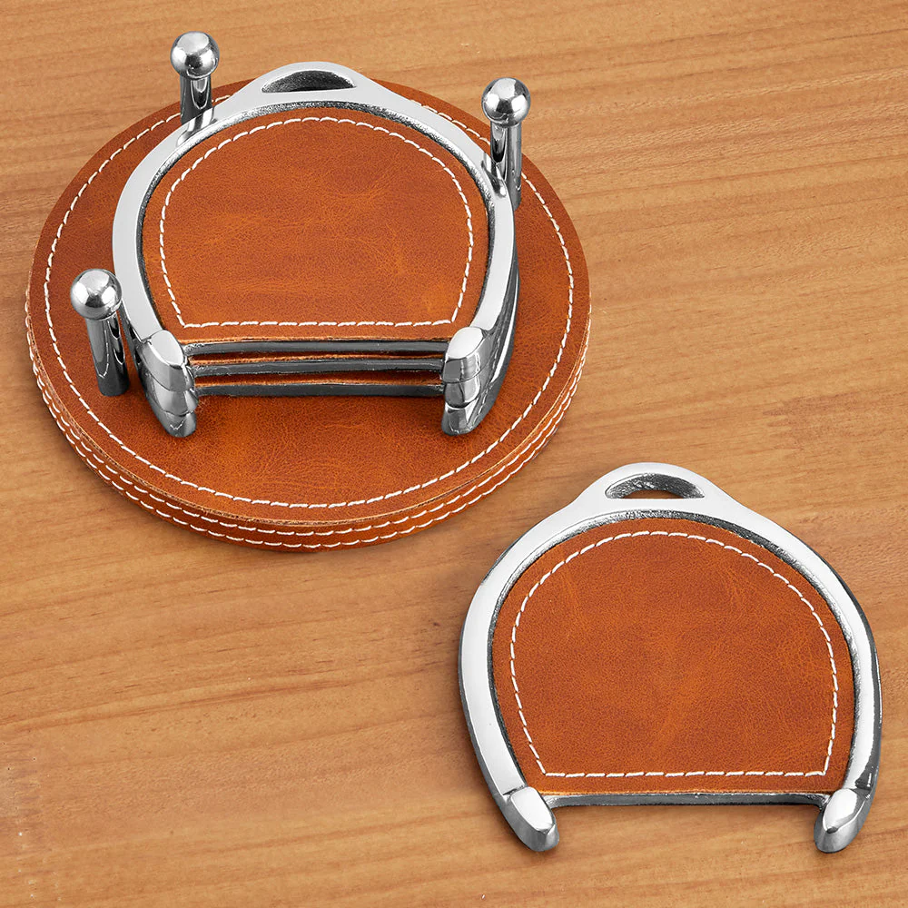 Leather Horse Bit Coaster Set - Image 2