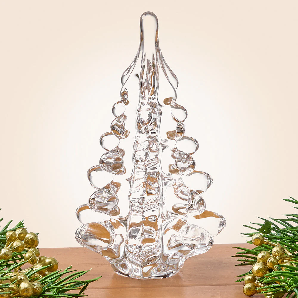 Merry & Bright Clear Glass Christmas Tree - Image 2