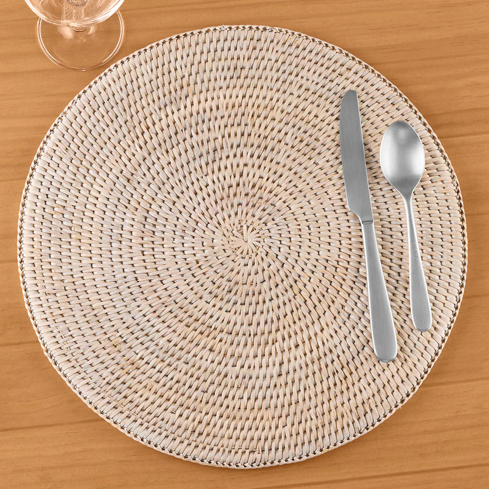 Napa Home & Garden Burma Whitewashed Rattan Placemat - Image 2