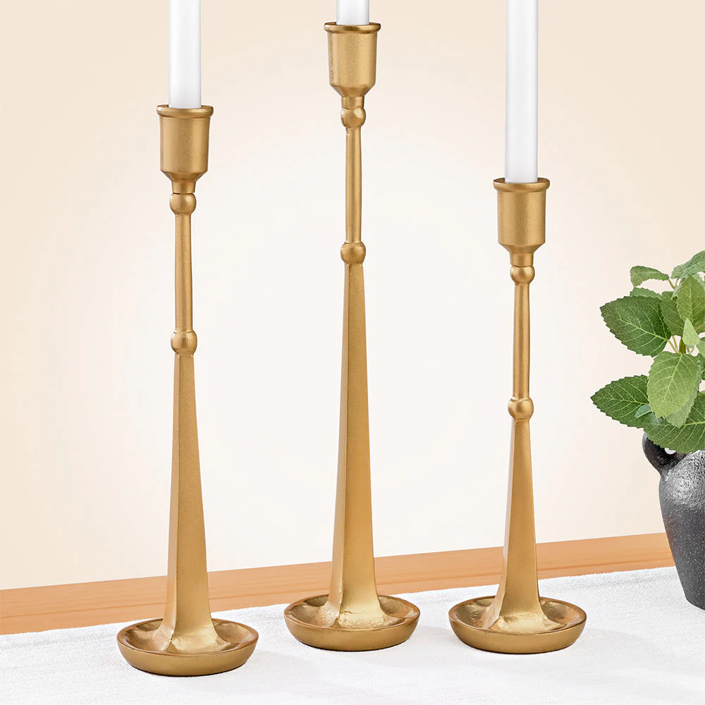 Patricia Heaton Home Brass Taper Candleholders