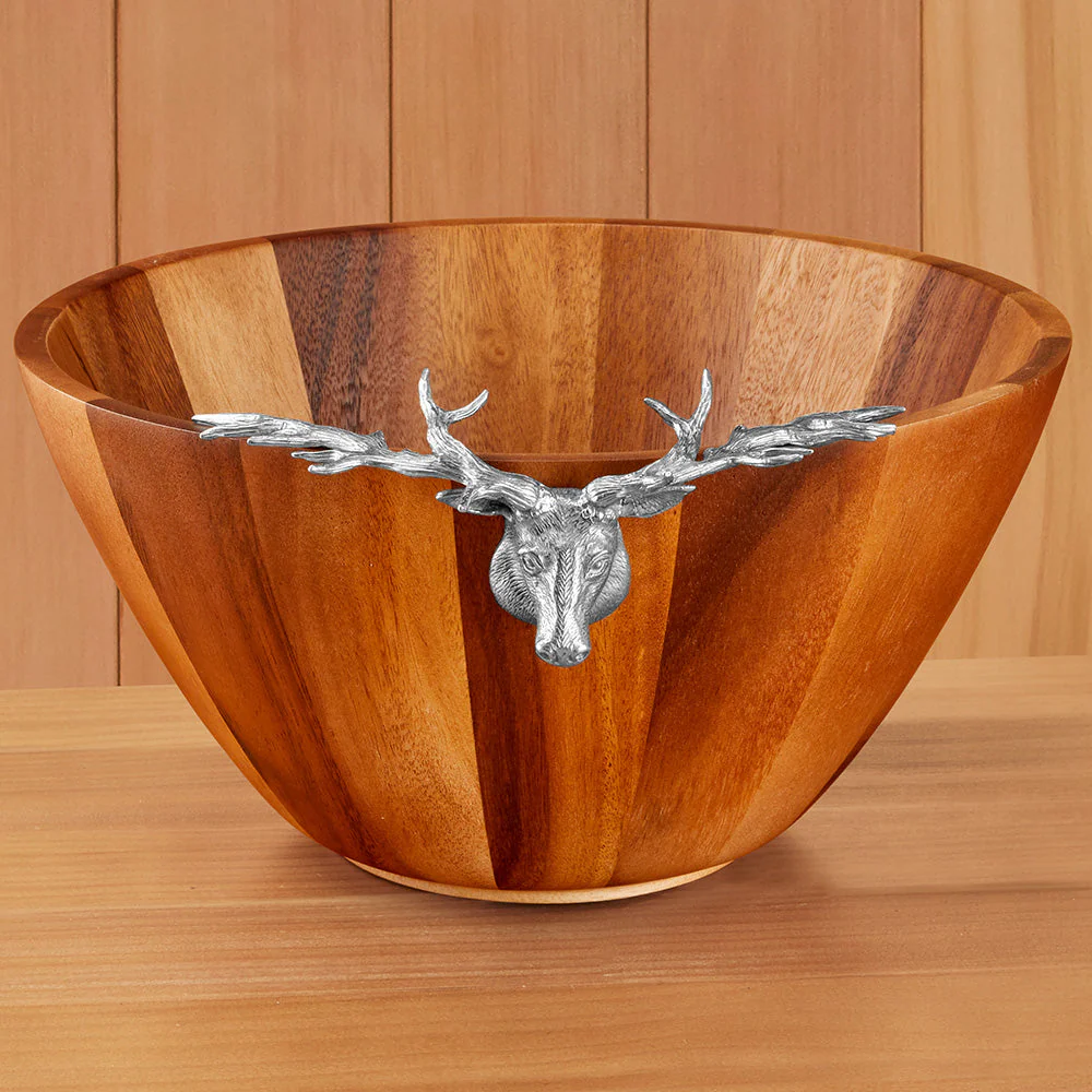 Petwer Stag Head Wood Serving Bowl - Image 2