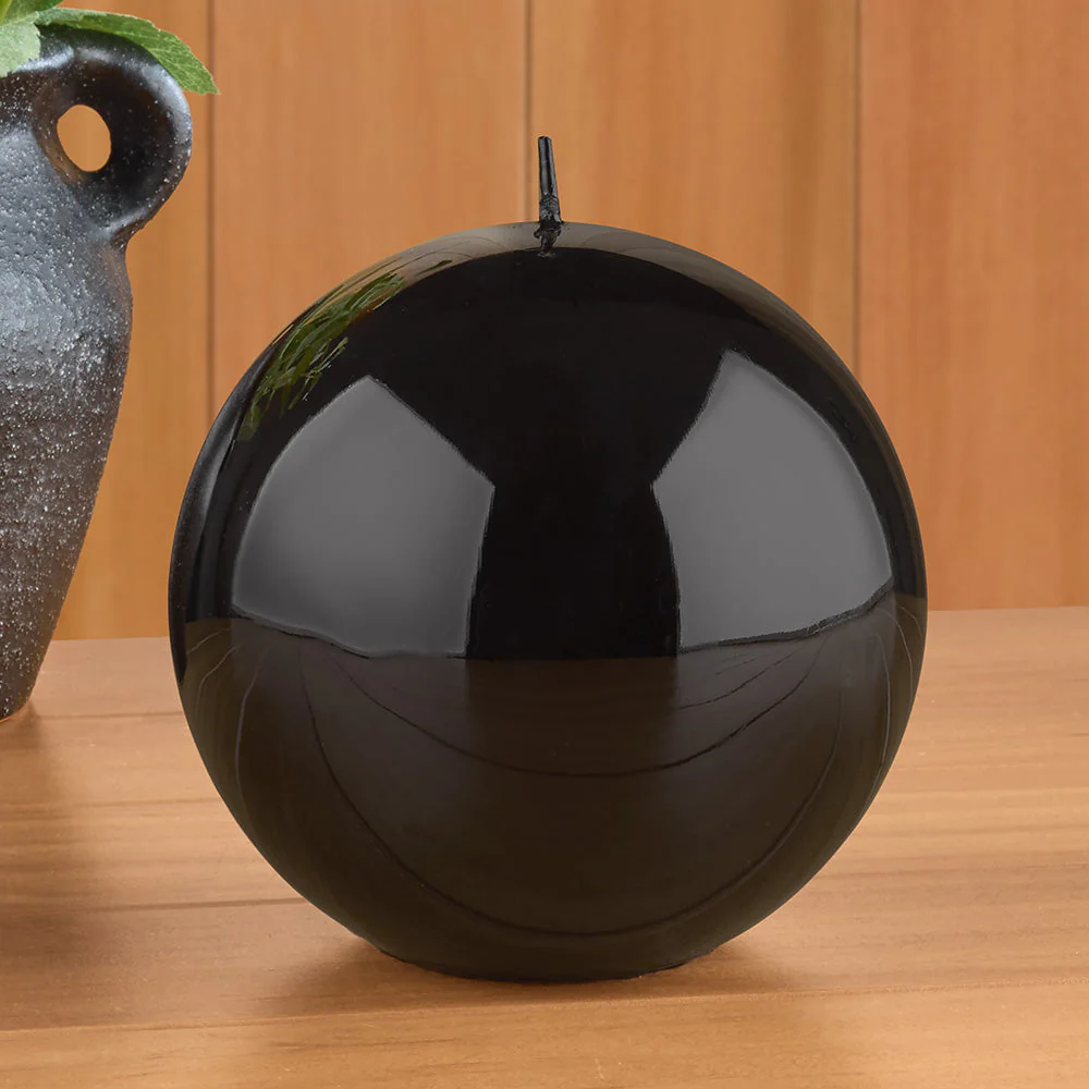 Zodax Metallic Ball Candles, Black