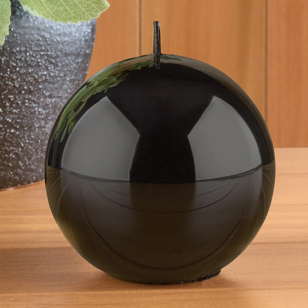 Zodax Metallic Ball Candles, Black - Image 2