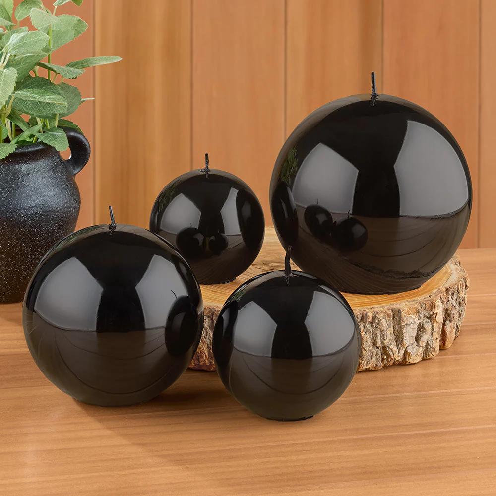 Zodax Metallic Ball Candles, Black - Image 5