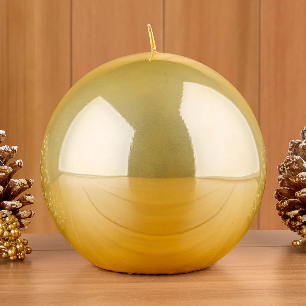 Zodax Metallic Ball Candles, Gold - Image 3